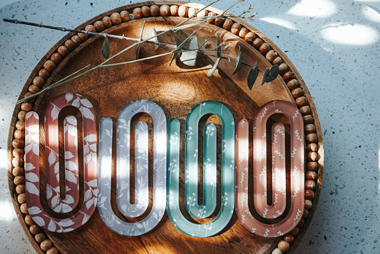 Jumbo Acrylic Paper Clips | Floral | Set of 4